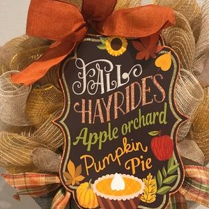 Fall Wreath Hand  Crafted Harvest Wreath Front Door Wreath,FINAL SALE
